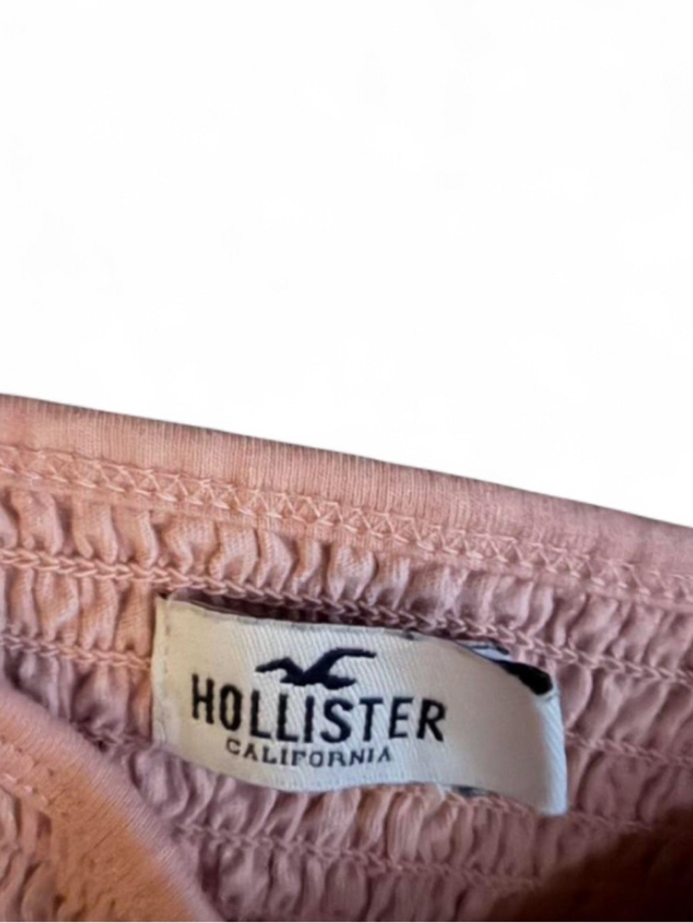 Hollister Smocked Crop Cami Tank Pink XS Y2K Coquette Summer Top - Picture 3 of 5